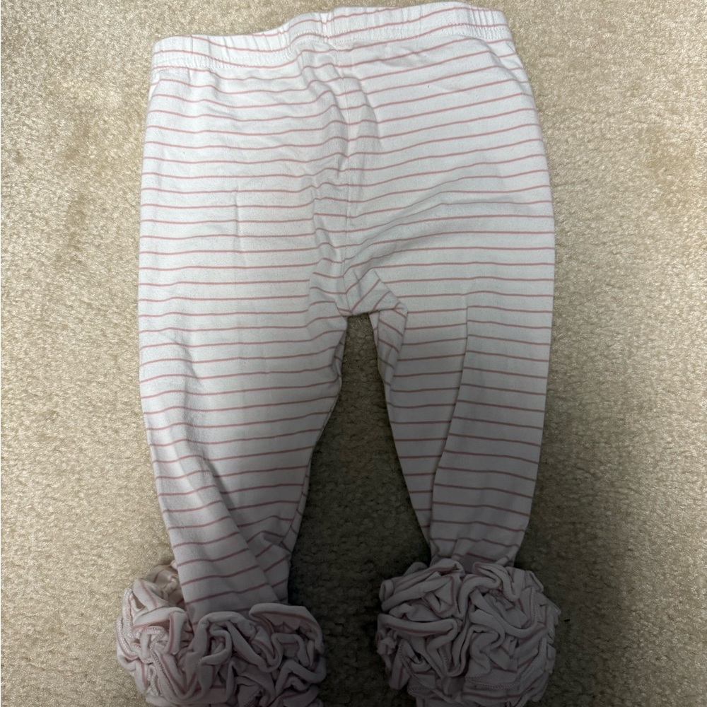 Pink Striped Ruffle Leggings - Picture 5 of 6